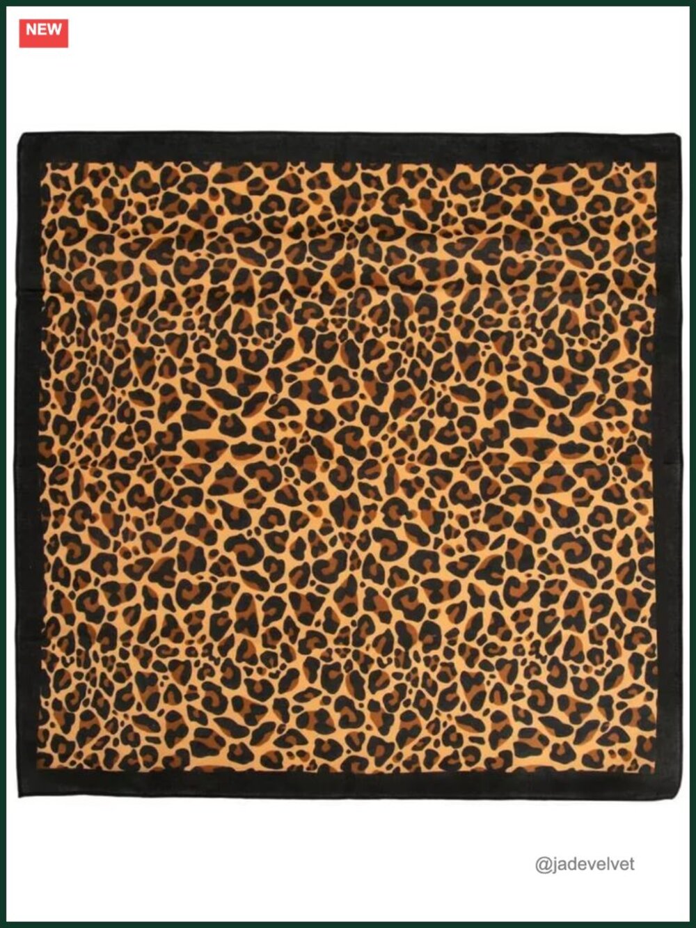 Leopard Print Bandana Scarf - 100% Cotton Wearable Art